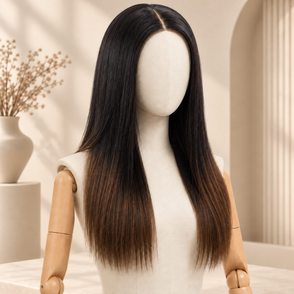 LaKadish 1B/T4 Bone Straight Vietnamese Virgin Hair Wig – 2×6 HD Lace
