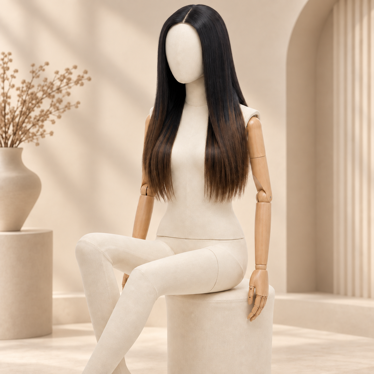 LaKadish 1B/T4 Bone Straight Vietnamese Virgin Hair Wig – 2×6 HD Lace
