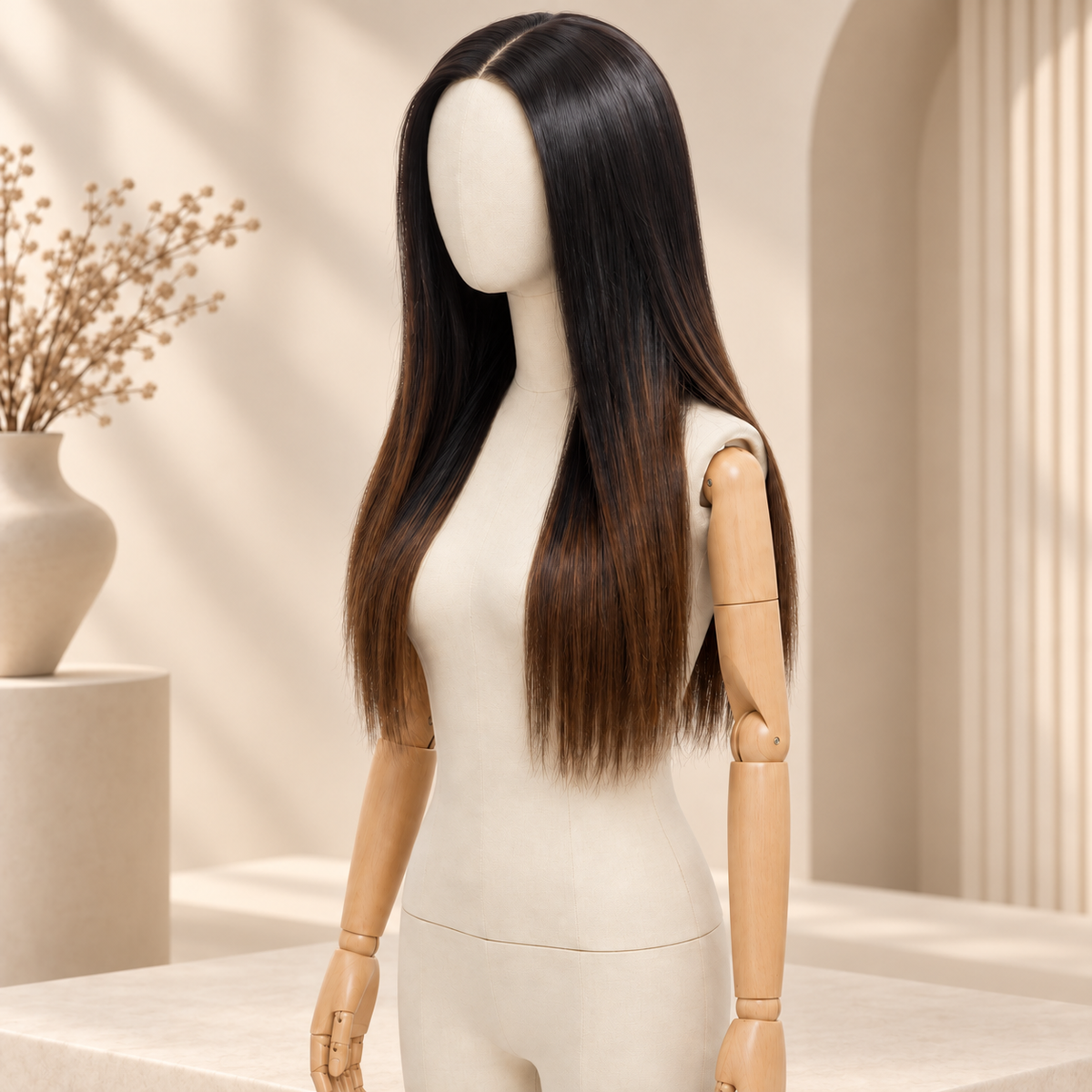 LaKadish 1B/T4 Bone Straight Vietnamese Virgin Hair Wig – 2×6 HD Lace